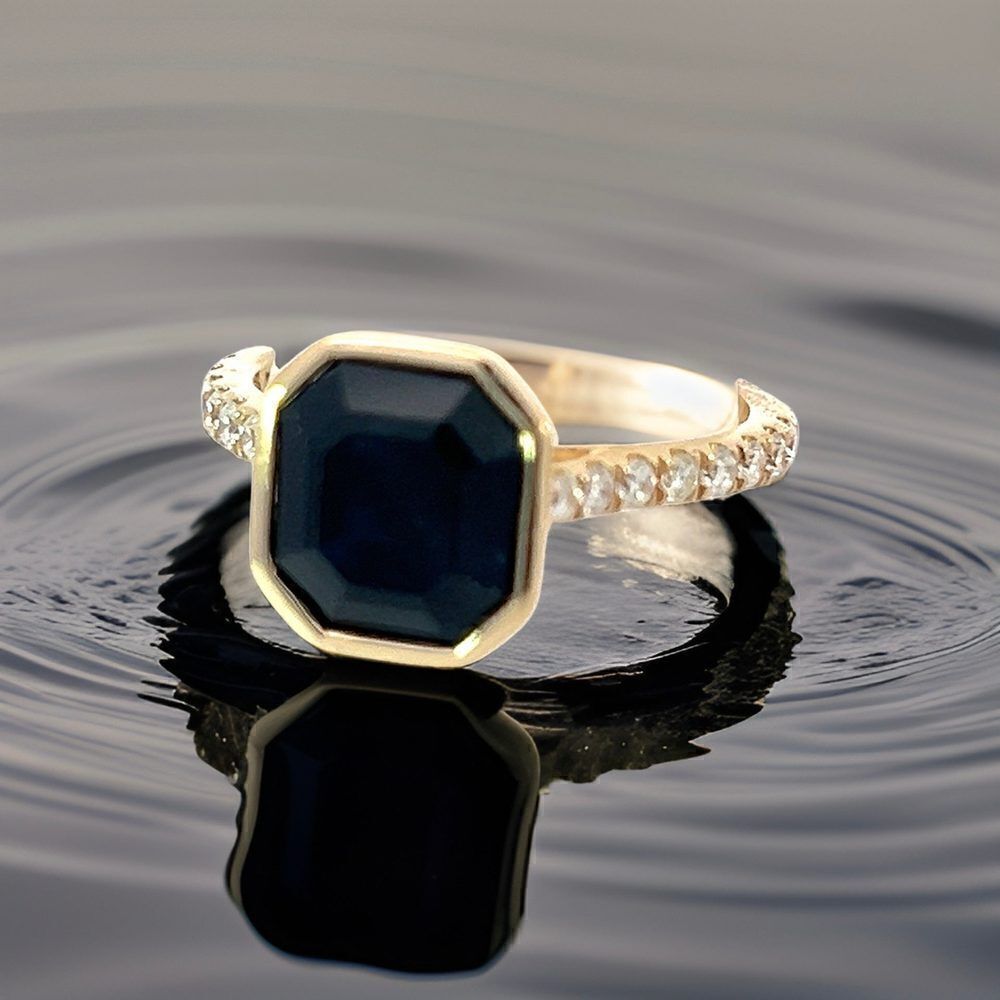 Natural Sapphire Diamond Ring 6.75 14k Y Gold 4.65 TCW Certified $3,950 310597 - Picture 8 of 17